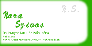 nora szivos business card